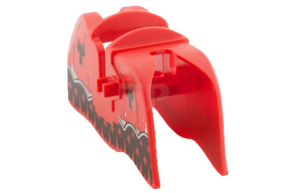 LEGO&reg; 6039818 - 13744pb01 - Horse Barding, Smooth Edge with Black Dragon Heads and Silver Trim Pattern