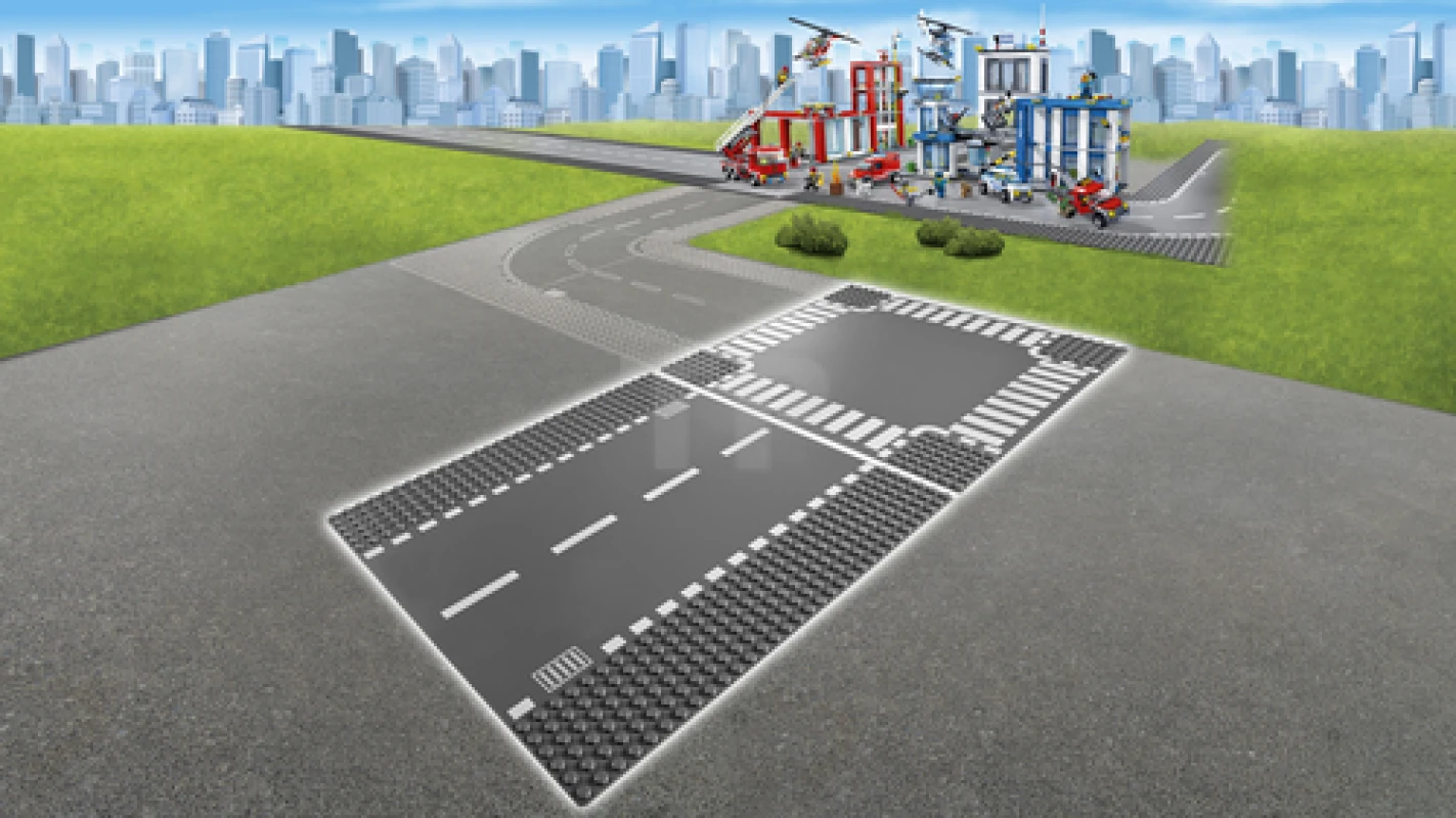 LEGO&reg; 7280 Straight & Crossroad Plates