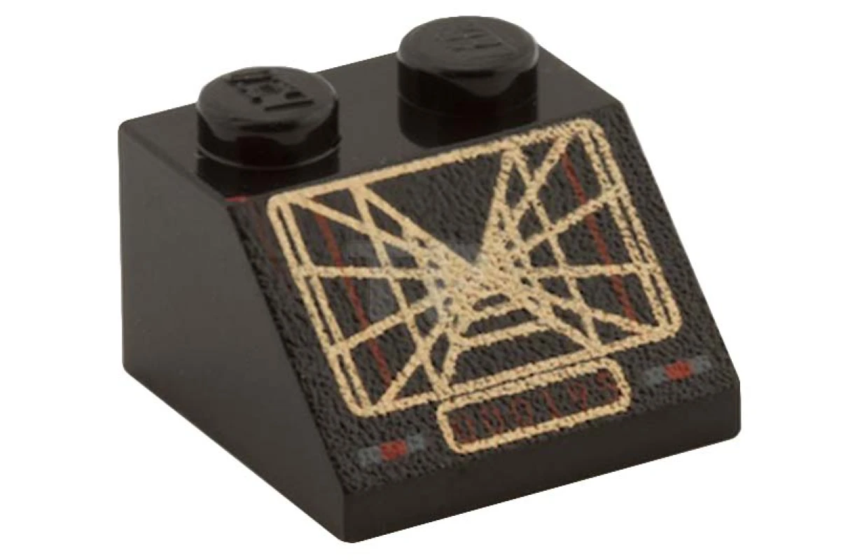 LEGO&reg; 6032086 - 3039ps1 - Dakpan 45° 2 x 2 met SW sleuf Computerpatroon