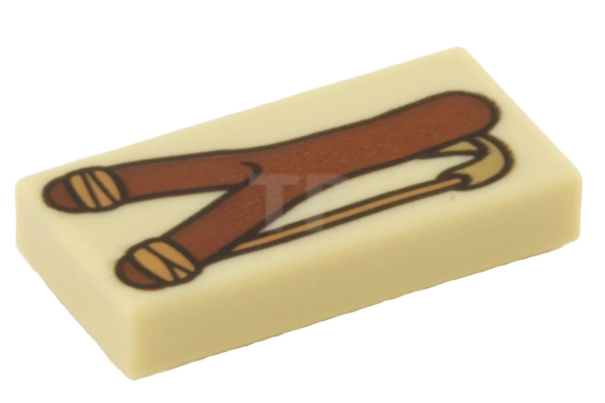 LEGO&reg; 6038680 - 3069pb0280 - Piastrelle 1 x 2 con motivo a fionda