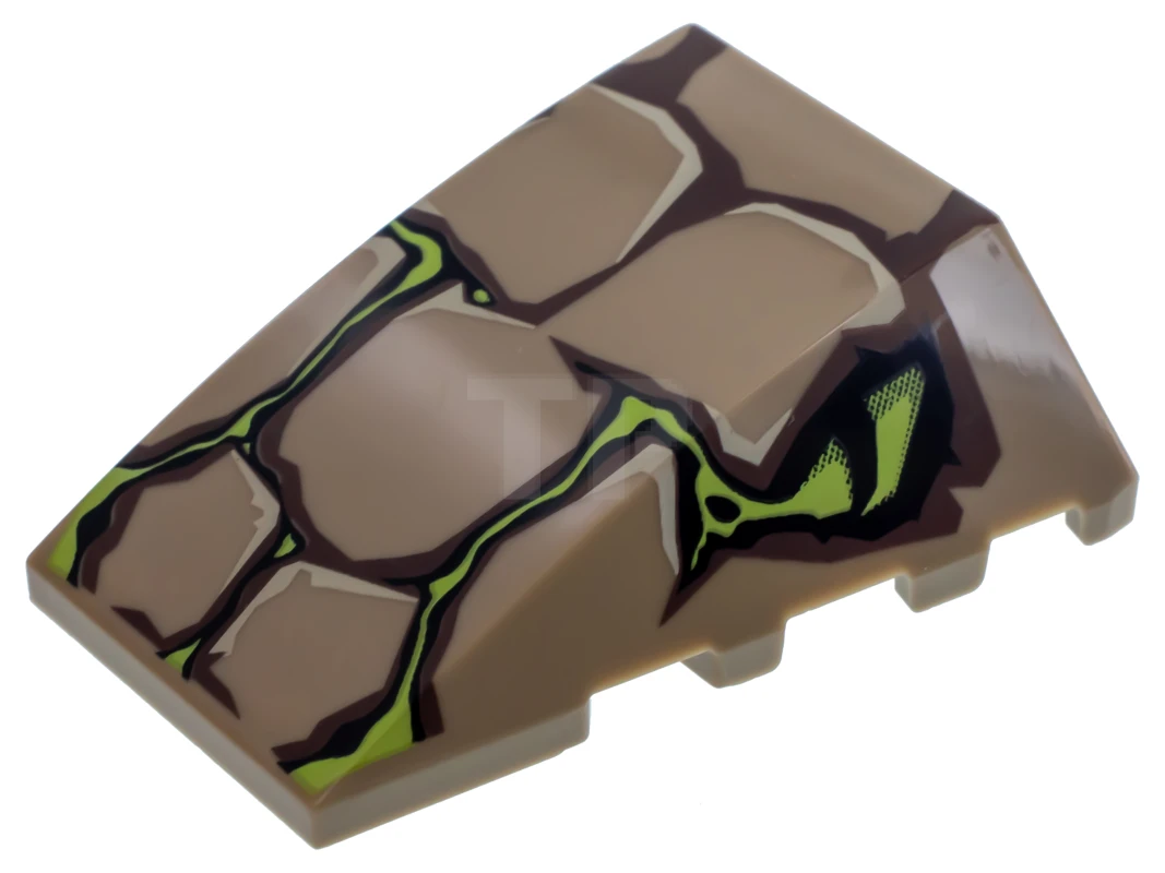 LEGO&reg; 4653511 - 47753pb028 - Slope 4 x 4 Wedge with Scales and Eyes Pattern