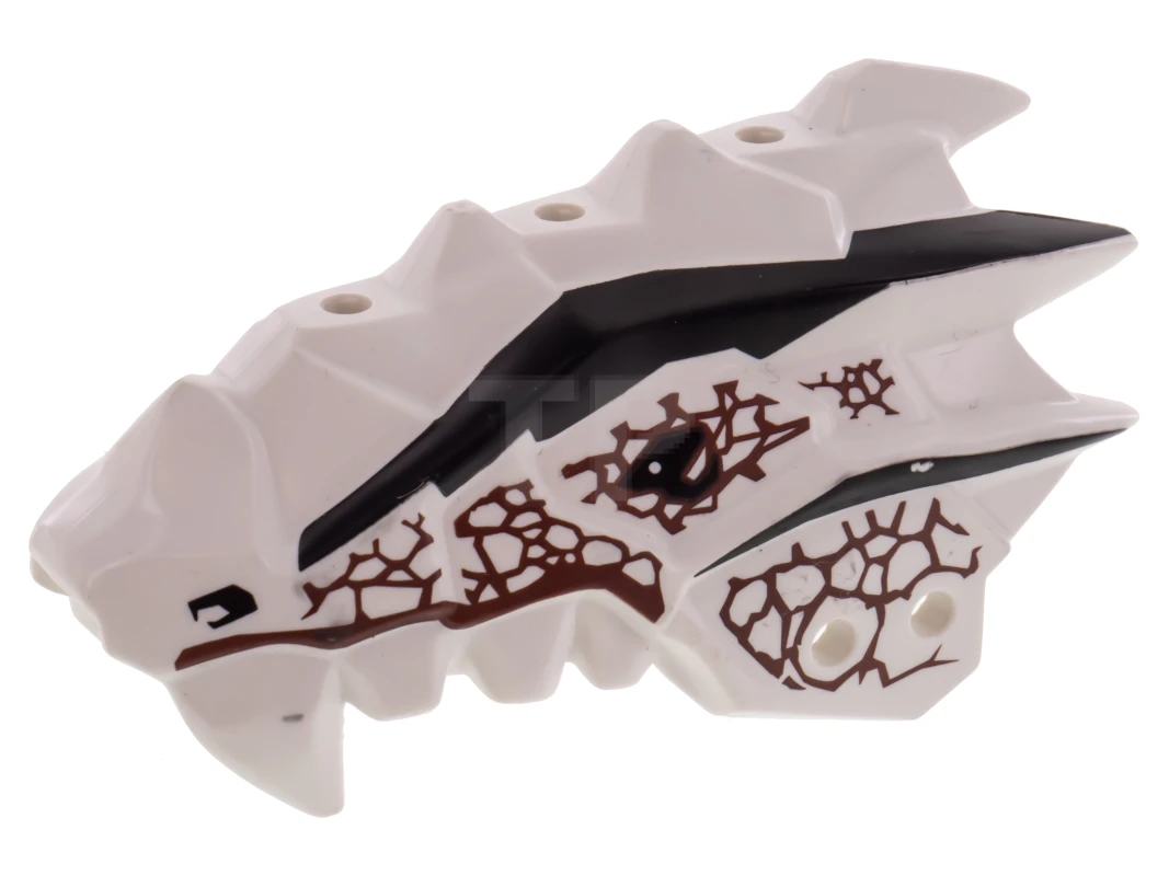 LEGO&reg; 6019887 - 93071pb02 - Dragon Head (Ninjago) Upper Jaw Spiny with Reddish Brown and Black Earth Spirit Pattern