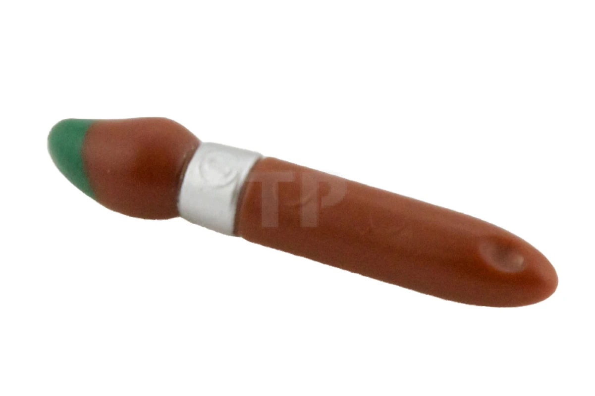 LEGO&reg; 6047551 - 93552pb01 - Minifig, Utensil Paint Brush with Silver Ring and Green Tip Pattern