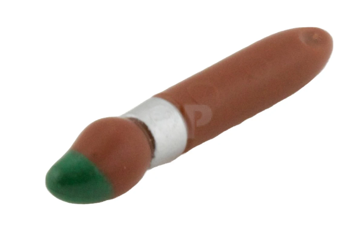 LEGO&reg; 6047551 - 93552pb01 - Minifig, Utensil Paint Brush with Silver Ring and Green Tip Pattern