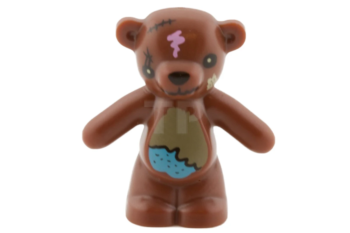 LEGO&reg; 6064432 - 98382pb004 - Teddy Bear - Arms Down with 1 Black Eye, Nose, Mouth, Crack and Wet Spot Pattern (Simpsons Bobo)