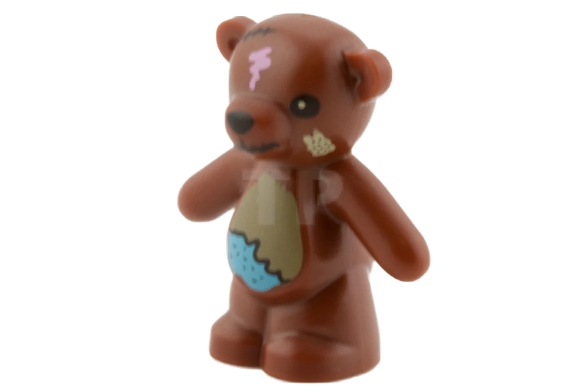 LEGO&reg; 6064432 - 98382pb004 - Teddy Bear - Arms Down with 1 Black Eye, Nose, Mouth, Crack and Wet Spot Pattern (Simpsons Bobo)