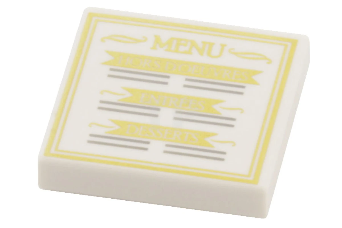 LEGO&reg; 6062411 - 3068pb0819 - Tile 2 x 2 with Menu Pattern