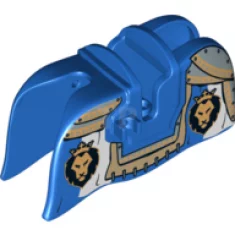 Barda de Caballo, Borde Liso con Cabezas de León y Placas de Armadura Doradas Patrón