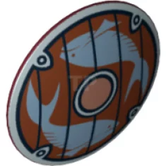 Minifig, Shield Round with Rounded Front and Fish Pattern