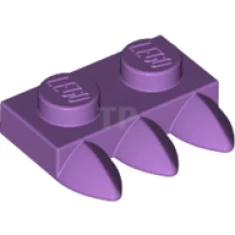 Placa, modificada 1 x 2 con 3 dientes (Garras)