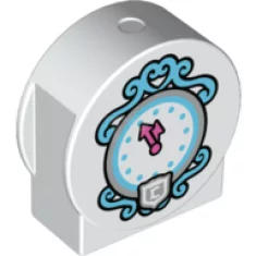 DUPLO Brick 1 x 3 x 2 Round Top with Clock Pattern