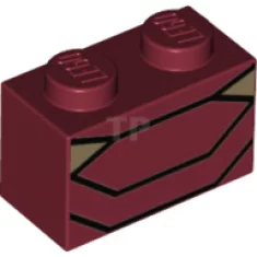 Brick 1 x 2 with Abdomen Pattern (Iron Man MK50)
