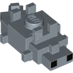 Poisson d'argent Minecraft avec 2 carrés noirs