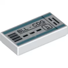 Tile 1 x 2 with 'BLL - CDG' Airline Ticket Pattern