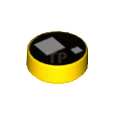 Tile 1 x 1 Round with Squares Pattern