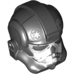 Minifigure, Headgear Helmet SW Stormtrooper Type 2, Black Ace Skull Pattern