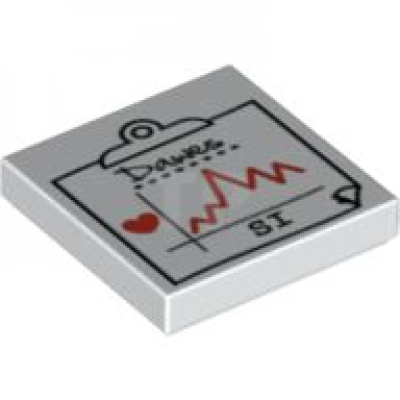 LEGO&reg; 4566297 - 3068pb0311 - Tile 2 x 2 with Medical Chart Pattern