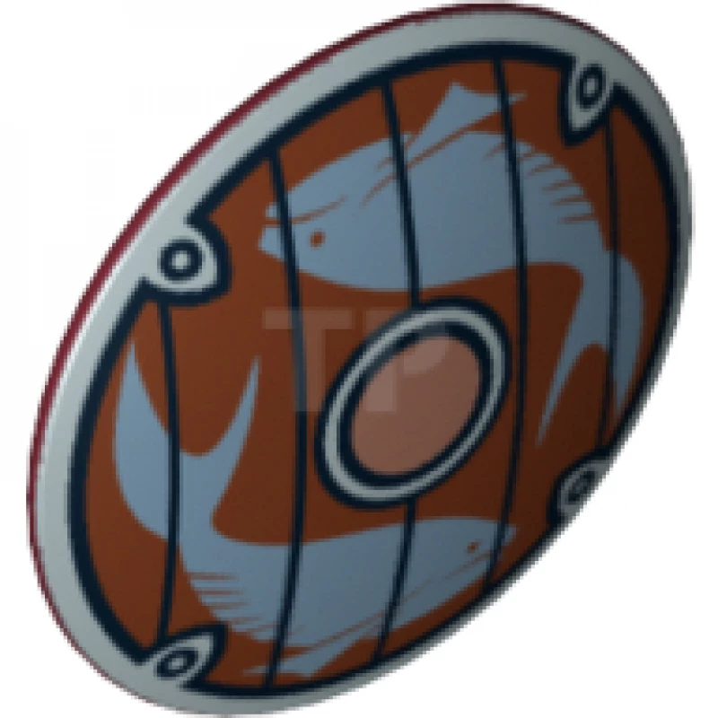 LEGO&reg; 6061942 - 75902pb04 - Minifig, Shield Round with Rounded Front and Fish Pattern