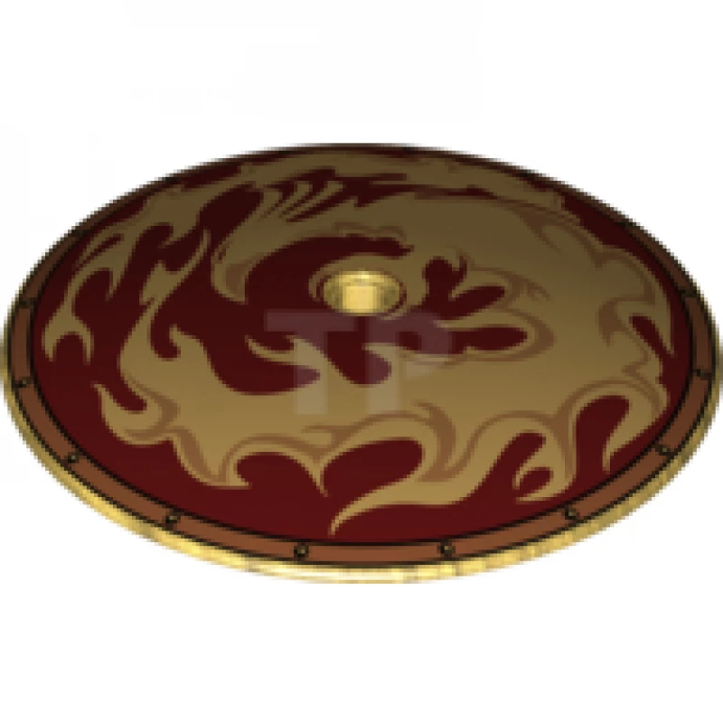 LEGO&reg; 6077637 - 98606pb002 - Dish 9 x 9 Inverted with Phoenix and Flames Pattern