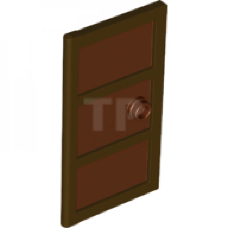 LEGO&reg; 60797pb03 - 6131828 - Door 1 x 4 x 6 with Three Panes and Stud Handle with Reddish Brown Glass