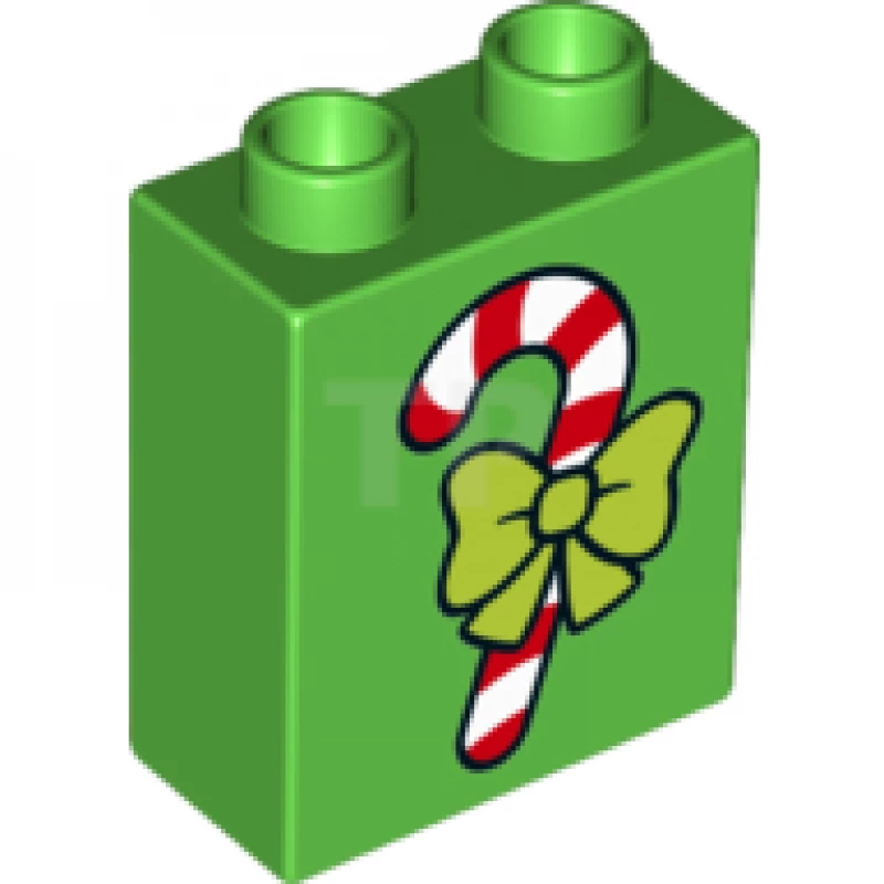 LEGO&reg; 6186591 - 4066pb479 - DUPLO Stein 1 x 2 x 2 mit Zuckerstangen-Muster