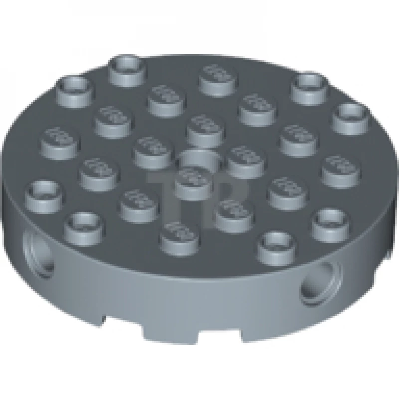 LEGO&reg; 6214347 - 18897 - Brique, ronde 6 x 6 avec 4 trous pour les pins latéraux et un trou central.