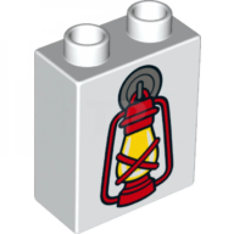 LEGO&reg; 6214697 - 4066pb641 - DUPLO Brique 1 x 2 x 2 avec motif de lanterne