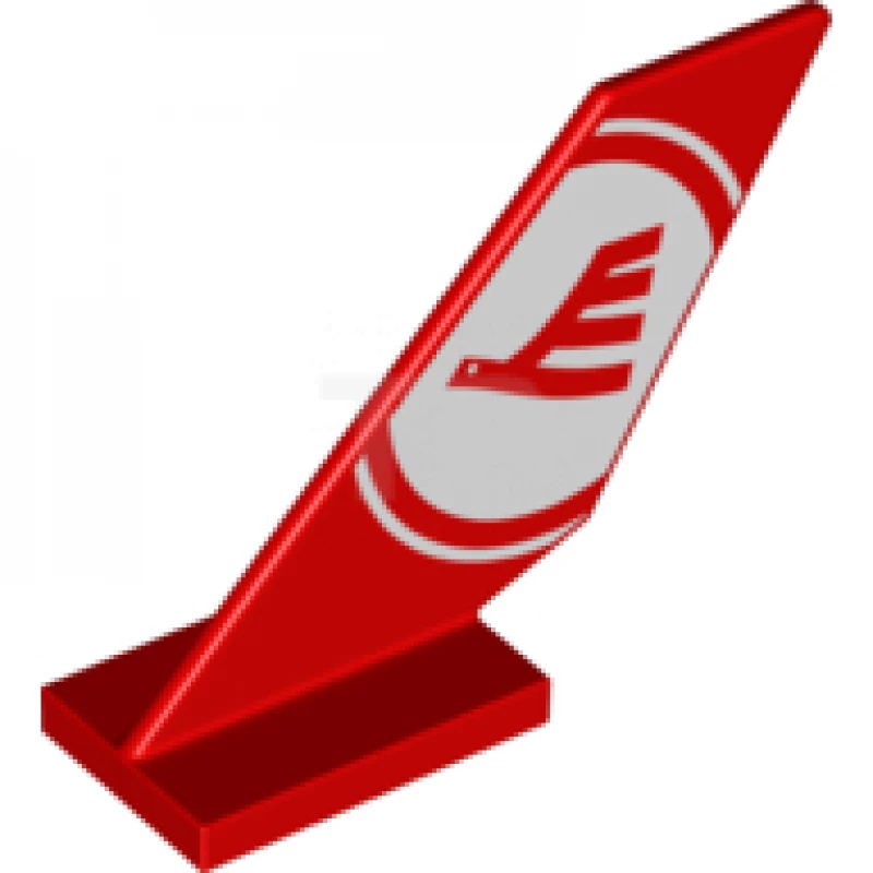 LEGO&reg; 6227762 - 6239pb072 - Tail Shuttle with Red Airline Bird on White Circle Background Pattern