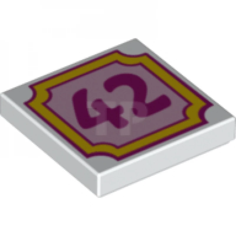 LEGO&reg; 6228095 - 3068pb1163 - Fliese 2 x 2 mit dunkelrosa Zahl 